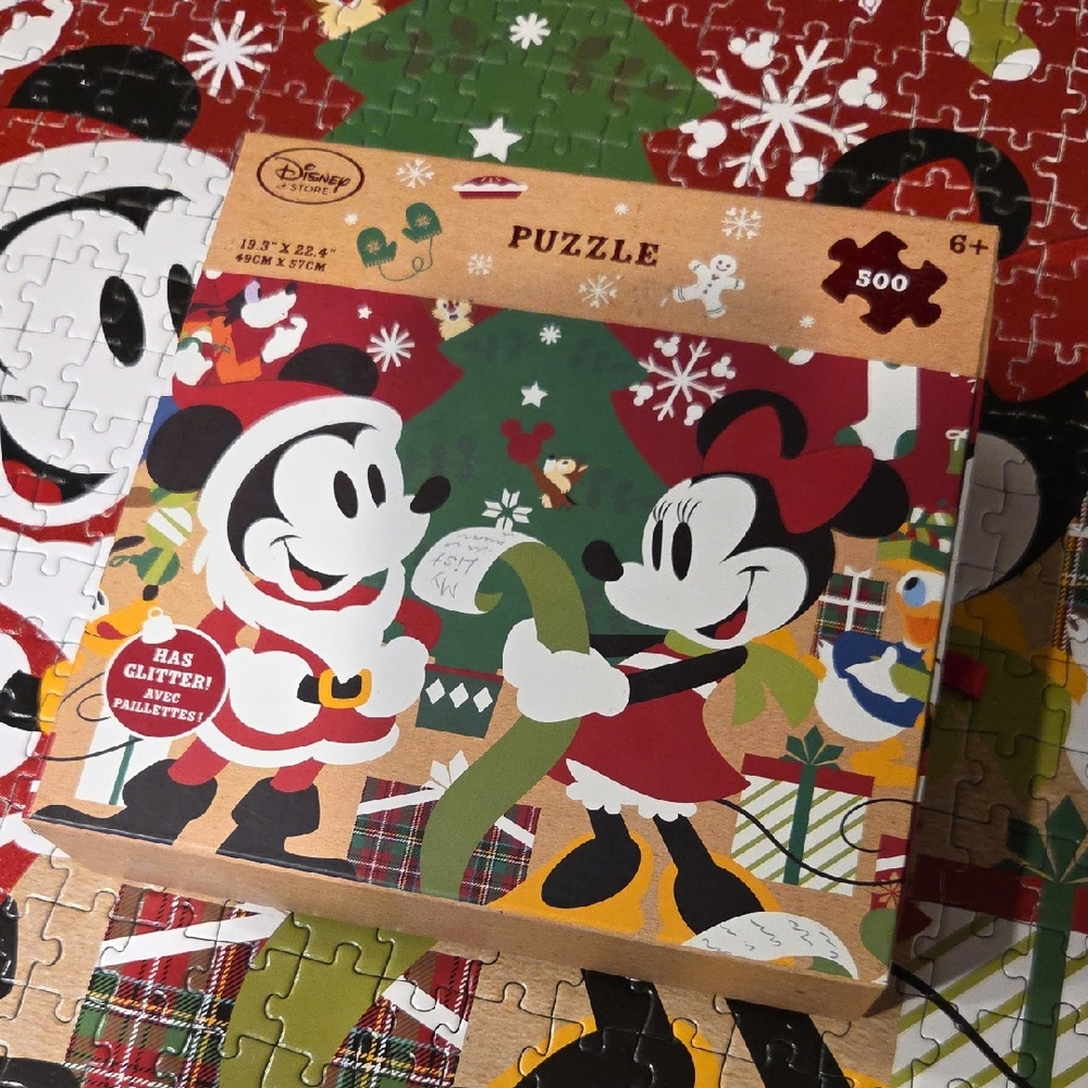 Disney Festive Mickey and Minnie Glitter Puzzle